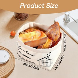 Techchii Fabric Bread Basket, 38 x 22 cm, Bread Basket, Housewarming Gift, Bread Basket, Bread Bag, Housewarming Gift – Many Beautiful Moments in the New Home