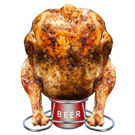 PBKay Stainless Steel Beer Can Chicken Rack Roaster