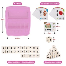 NIYYAH Letters Educational Game ABC Montessori Learning from 4 5 6 Years Preschool Numbers School Beginners 1 Class Gift for Girls Preschool Child Learning Toy First Day at School