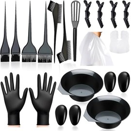 20 Pcs Hair Dye Brush and Bowl Set, Hair Dye Coloring Kit, Hair Coloring Bleaching, Hair Dye Tools for DIY Salon. Hair Tinting Bowl/Dye Brush/Ear Cove