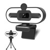 GKEAPZA Webcam with Ring Light Microphone - Streaming Web Camera,