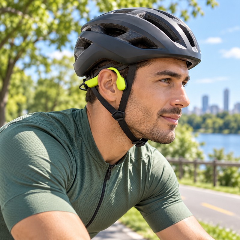 32GB Bone Conduction Headphones – IPX8 Waterproof Open-Ear Wireless Earphones