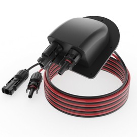 TerraSitze Waterproof Solar Cable Gland Entry Housing Solar Junction Box Fit for roof Panels on RV Boat, Camper, Van, Building, Garage, Shack, with 10Ft 10AWG Solar Extension Cable Connector