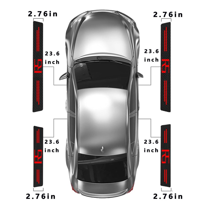 CHIYLE Door Sill Protectors for Chevy Camaro RS, Carbon Fiber