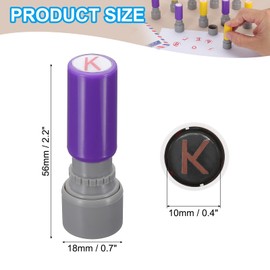 PATIKIL Letter Stamps Self Inking, Character K 7mm Alphabet Teacher Stamp Initial Stamp Mini Ink Stamp with Refill Ink for Class Notebook Scrapbooking DIY Craft, Purple Shell