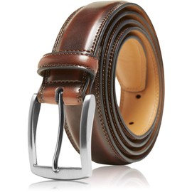 Genuine Leather Dress Belts For Men - Mens Belt For Suits, Jeans, Uniform Brown Belt - Designed in the USA