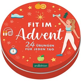 Adventskalender in der Dose. Fit im Advent: 24 Übungen für jeden Tag | Adventskalender in der Dose mit 24 Karten und Fitnessübungen