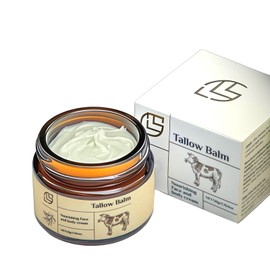 Talgcreme, Rindertalg für die Haut, Rindertalg und Honigbalsam Natürlicher Talg Hautpflegecreme Körperbutter Nährt und beruhigt trockene Haut Tiefe Hydratation Bio-Körperbutter 60g