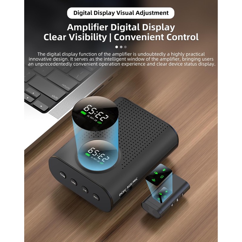 ZERFUN S67 Voice Amplifier Wireless Microphone for Teachers Classroom Rechargeable,