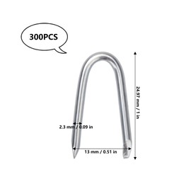 AccEncyc Wire Staples Steel Fence Staple Nails U Shaped Nails 1'' U Staples for Fencing, Wire Mesh (270 Pcs)