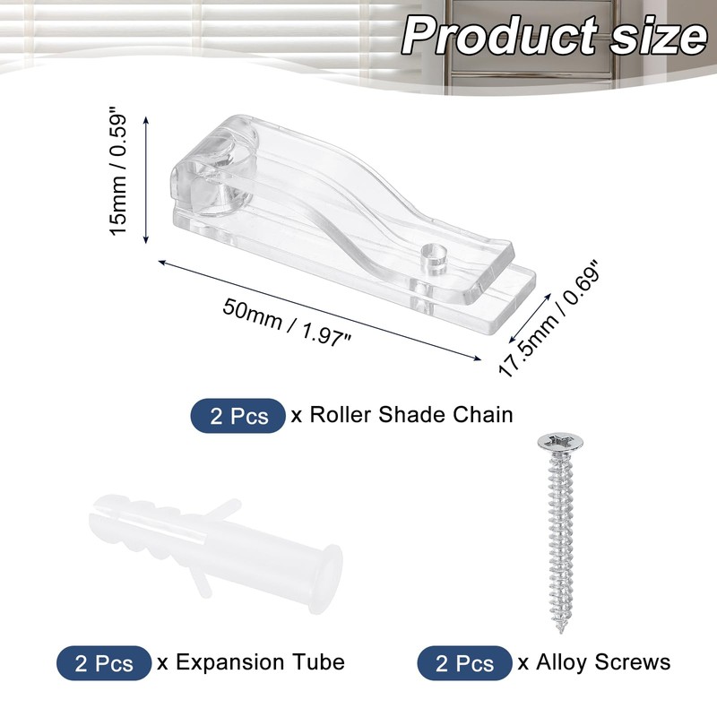 sourcing map 2Pcs 60x17.5mm Roller Shade Chain and Cord Hold