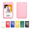 Lanyardio 1 Pack Sliding Vertical ID Badge Holder Hard Pink