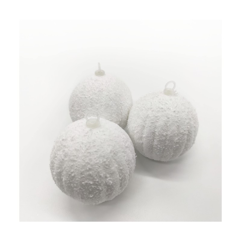 DARO DEKO Christmas Baubles with Snow Diameter 7 cm –