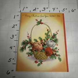Vintage Secret Pal Christmas Card With Envelope