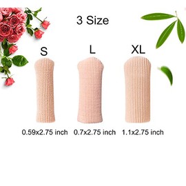 Makhry 4pcs Adjustable Cuttable Gel Toe and Finger Cap Lined Gel Toe Covers Sleeves Ribbed Knit Toe Caps Silopad Digital Caps (S)