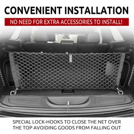 Envelope Style Trunk Mesh Cargo Net - for Jeep Grand Cherokee 2011-2025 Car Accessories - Premium Trunk Organizers and Storage - SUV Truck Cargo Nets - Vehicle Carrier Organizer for Cherokee WK