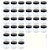BiBiFly 60ml 30pcs Clear Plastic Round Jars with Black Lids,