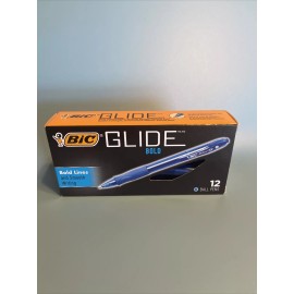 BIC VELOCITY GLIDE BOLD Blue  BALL PENS- 12 Blue Pens