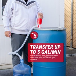 TERA PUMP TRDRUM20 Emergency BPA-Free Drinking Water Drum Siphon Pump (5.5 GPM) for 55 Gallon Drums