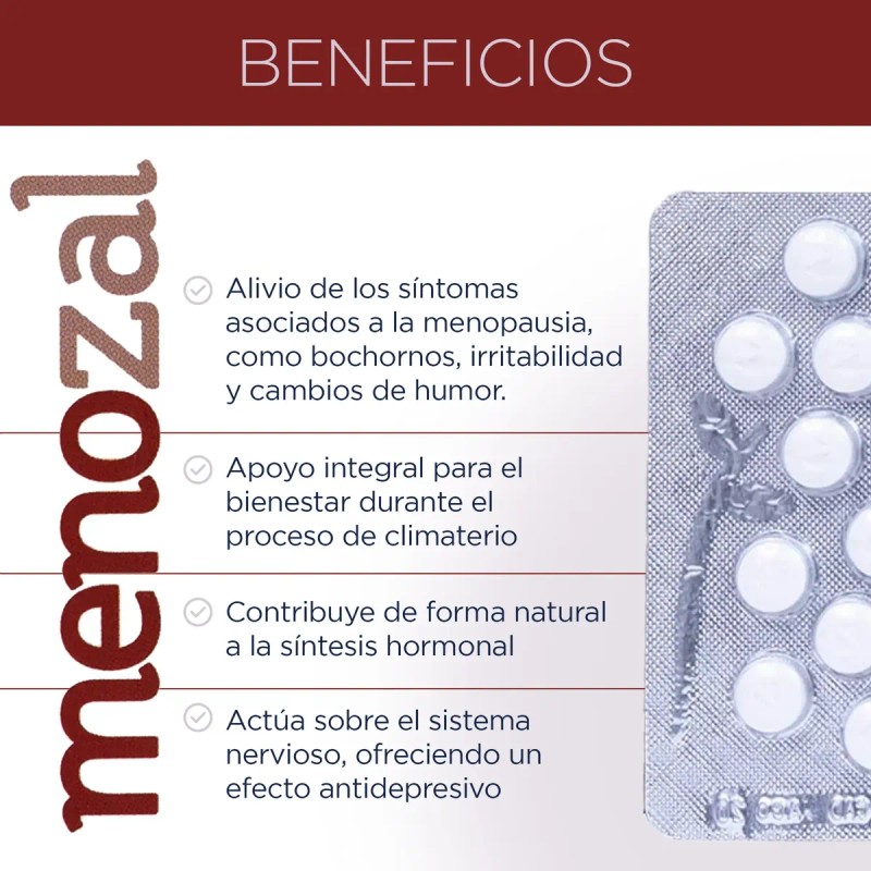 Menozal Suplemento 60 Tabs Apoyo Reduce Síntomas Menopausia