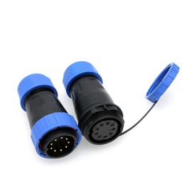 ZBLZGP TY28 Solderless Plug Socket IP68 Waterproof Connector 2-9 Pin Power Plug Socket Screw Crimp Cable Connector (Docking, 9Pin 10A)