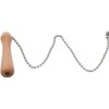 Beaded Pull Chain Extension with Connector Wooden Pillars Walnut Pendant