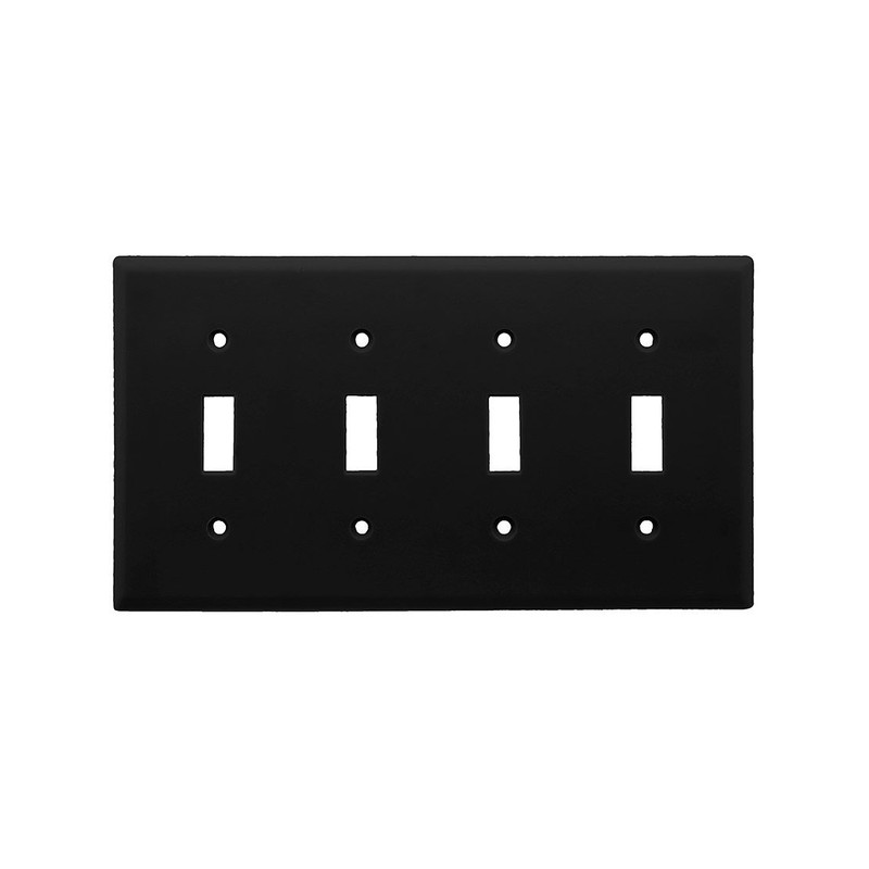 Leviton 4-Gang Toggle Device Switch Wallplate, Standard Size, Thermoplastic Nylon,