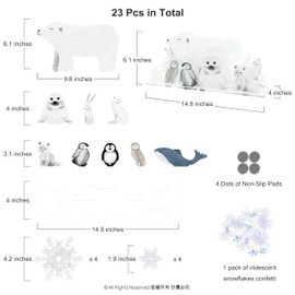 Cheerland Winter Animal Table Centerpiece Arctic Polar Creatures Snowflake Home Classroom Decor Holiday for Chirstmas Winter Themed Onederland Kids Birthday Party Home Decoration Supplies