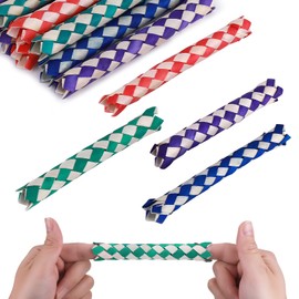 Prasacco Pack of 24 Classic Finger Traps, Classic Chinese Finger Traps, Assorted Colours, Finger Trap Toy for Children and Adults, Finger Trap, Cool Birthday Party Favours
