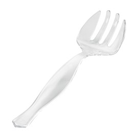 Restaurantware-Cater Tek 8.5 Inch Large Serving Forks, 10 Disposable Serving Utensils - 4 Prongs, Comfortable Handle, White Plastic Forks, Serve Hot And Cold Food, For Buffets, Banquets, And More
