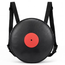 Reginary Vinyl Record Backpack Round Novelty Music Bag with Adjustable Double Straps Retro 80s 90s Purse for Women and Men Gift for Music Lovers