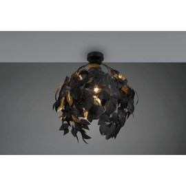Reality Leuchten Leavy R60461032 Ceiling Light Metal Black Plastic Shade Black/Gold Excl. 1x E27