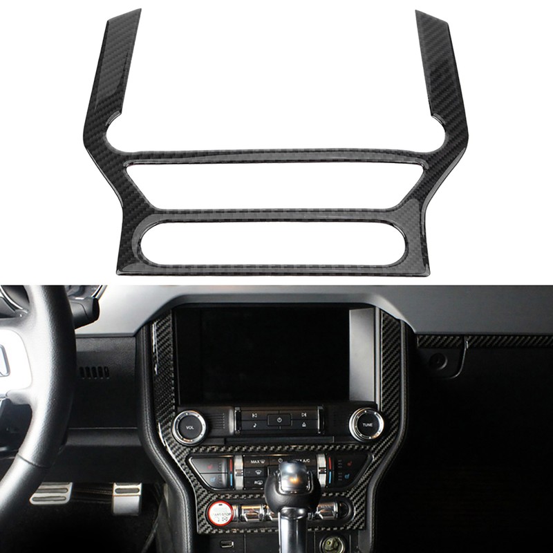 Carbon Fiber Multimedia Center Console Panel Decorative Trim Sticker for