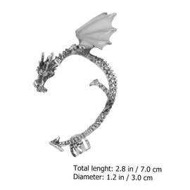 TOVINANNA 1pc Luminous Ear Clip Dragon Earring Ear Studs Women Jewelry Earring Female Earrings for Ears Earring Hoops Earrings Hoops Ear Wrap Earrings Metal Silver