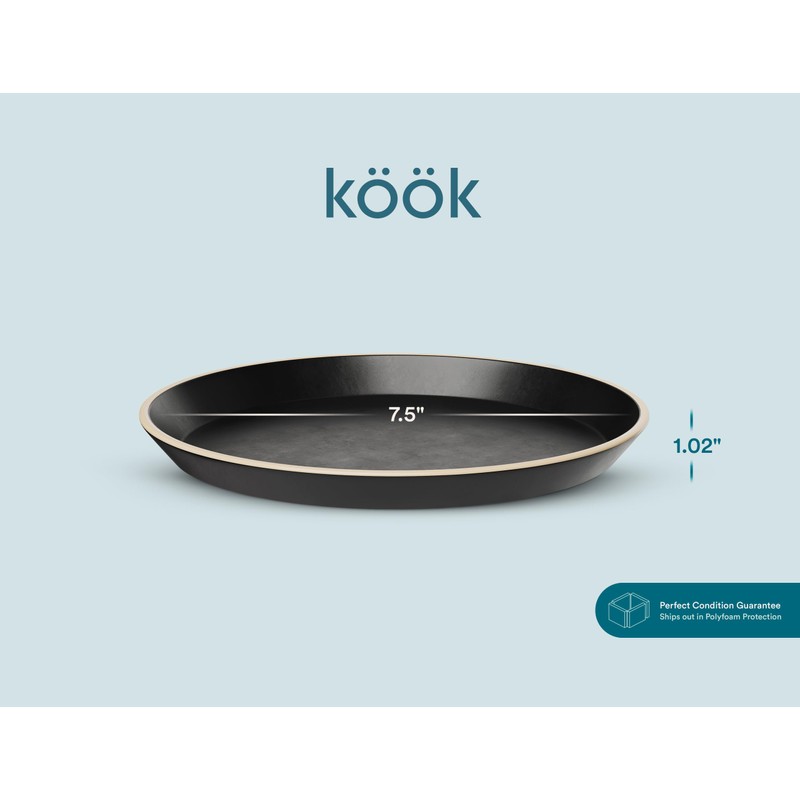 KooK Salad Plates, Ceramic Round Dishes for Appetizers and Desserts,