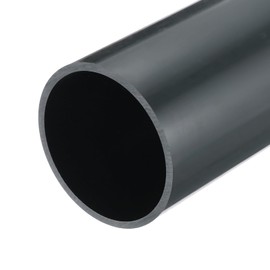 MECCANIXITY 3.5 Inch PVC Rigid Tube Round Pipe Hardware Tubing 81.2mm ID 89mm OD 35cm/14" Length Dark Grey High Impact for Water Pipe, Cable Sleeve