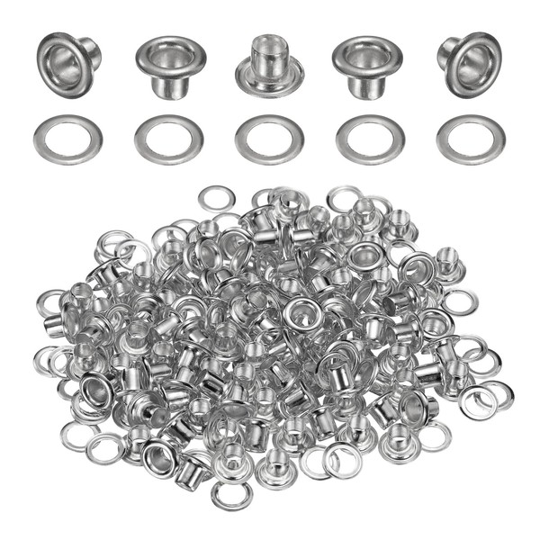 sourcing map 50Set Grommets Eyelets 3mm 1/8 Inch Brass Eyelets