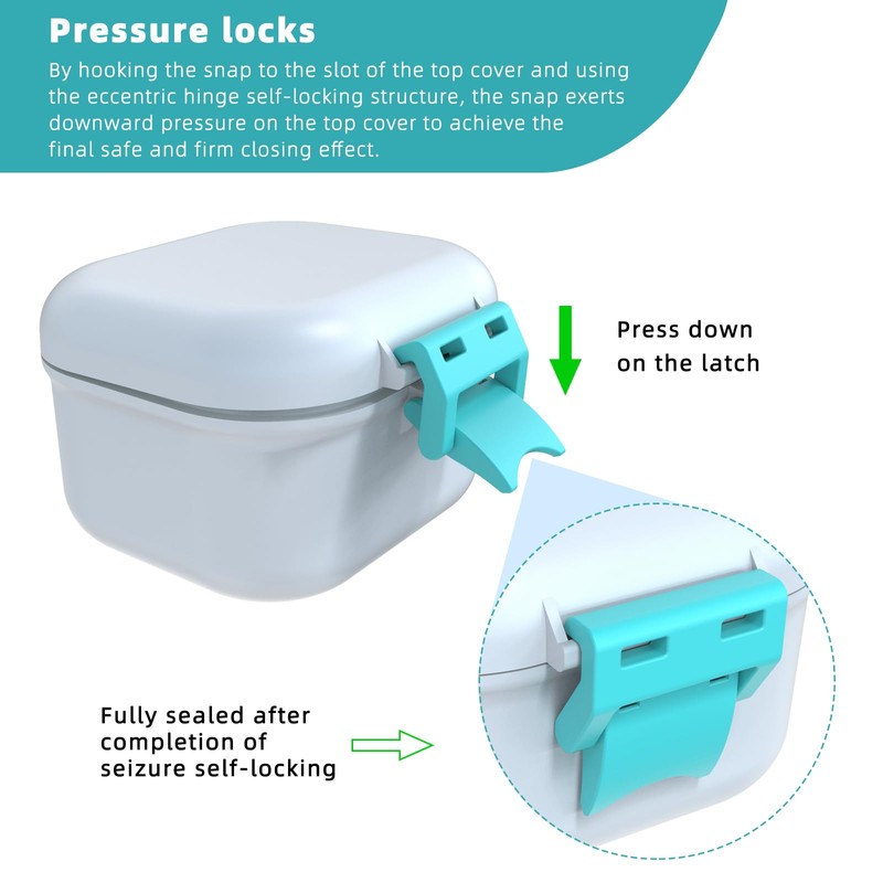 ARGOMAX Leak Proof Denture Bath Cup, Portable Soaking Denture Box,