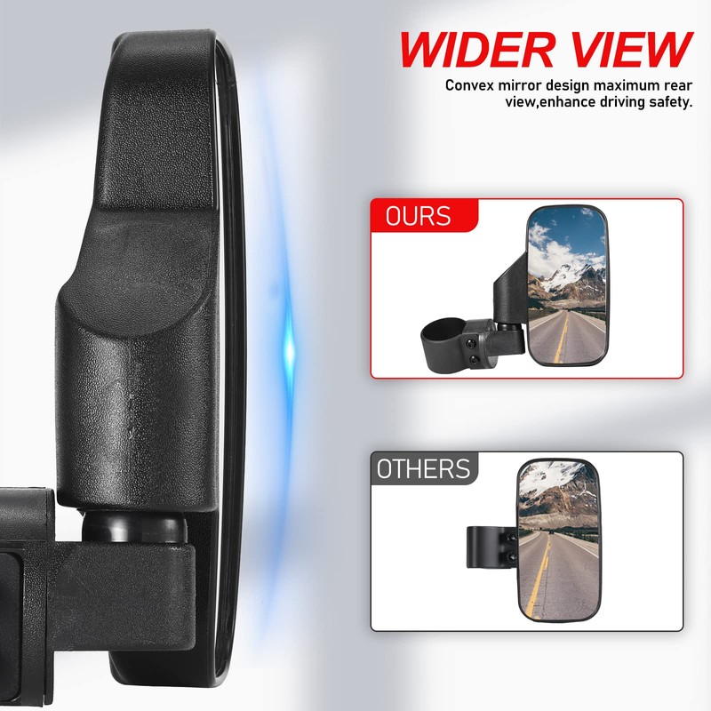 OFIG UTV Side Mirrors And UTV Center Mirror for 1.6"