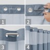eachope Extra Long No Hooks Needed Linen Textured Shower Curtain