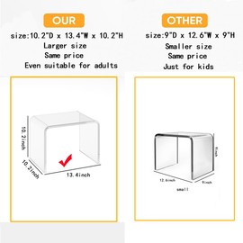 GETCK Acrylic Kids Step Stool 13" W - Water-Resistant Bathroom Stool, 200 lbs Capacity, No Assembly Required