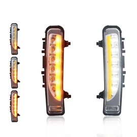 Front Sequential LED Fog Lights for 2011-2014 F-o-r-d Edge, Switchback Clear Lens Amber Turn Signal Lights & White Daytime Running Lights, [Newly Modern Upgrade] Amber Front Bumper Fog Lamps, 1 Pair