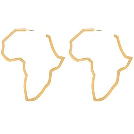 Adorno de mapa de África de acero inoxidable exagerar más grande color dorado y tradicional, regalo étnico