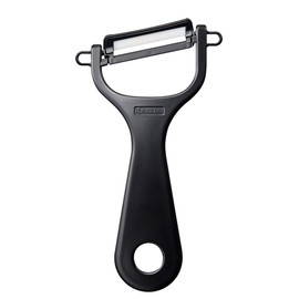 Kyocera CP-NA09 Vegetable Peeler, Rustproof, Ceramic, Can Be Disinfected or Bleached, Angled Blade, Color: Black, Made in Japan