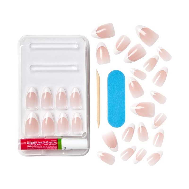 KISS Classy False Nails, Ready to Use, DIY Manicure, Waterproof,