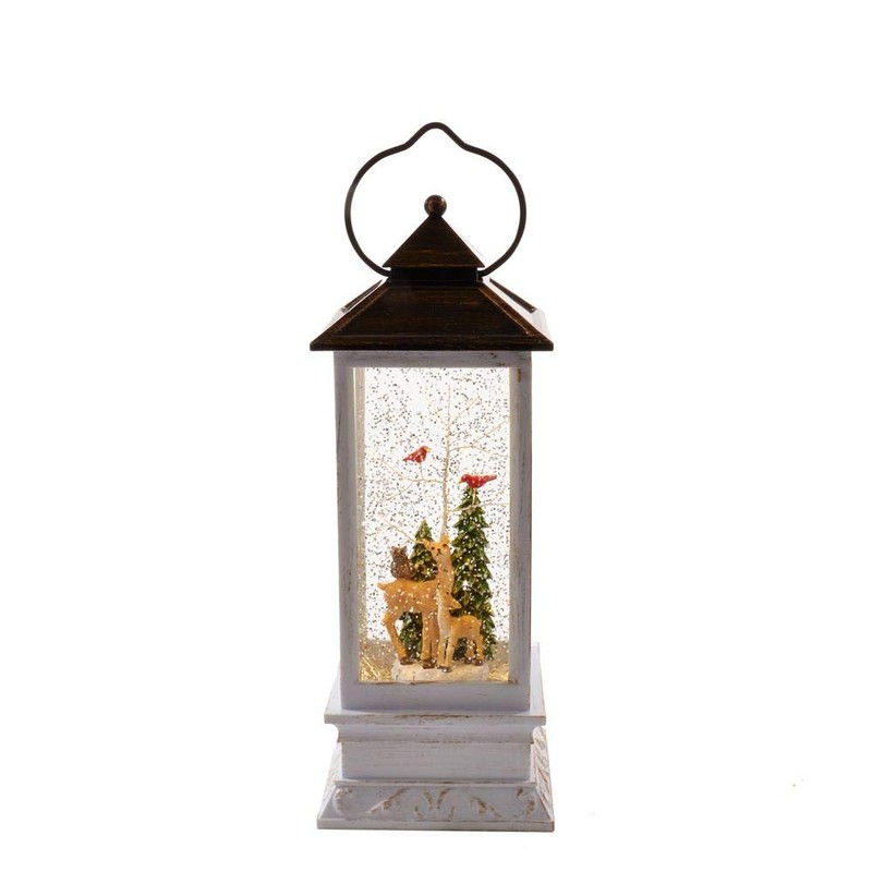 Kurt Adler 10-Inch Battery-Operated LED Deer and Tree Musical Table