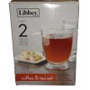 LIBBEY 2-PC Set Clear GLASSES Coffee MUGS Tea CUPS 16