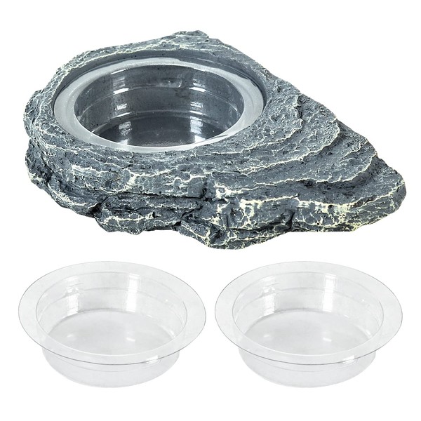 REPTIZOO Reptile Magnetic Feeder Ledge, Single Bowl Reptile Food Dish