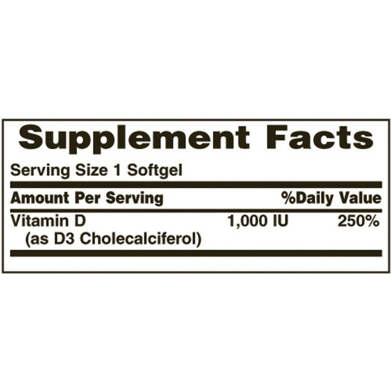 Nature's Bounty Vitamin D3 1000IU Supplement Bone & Immune Health