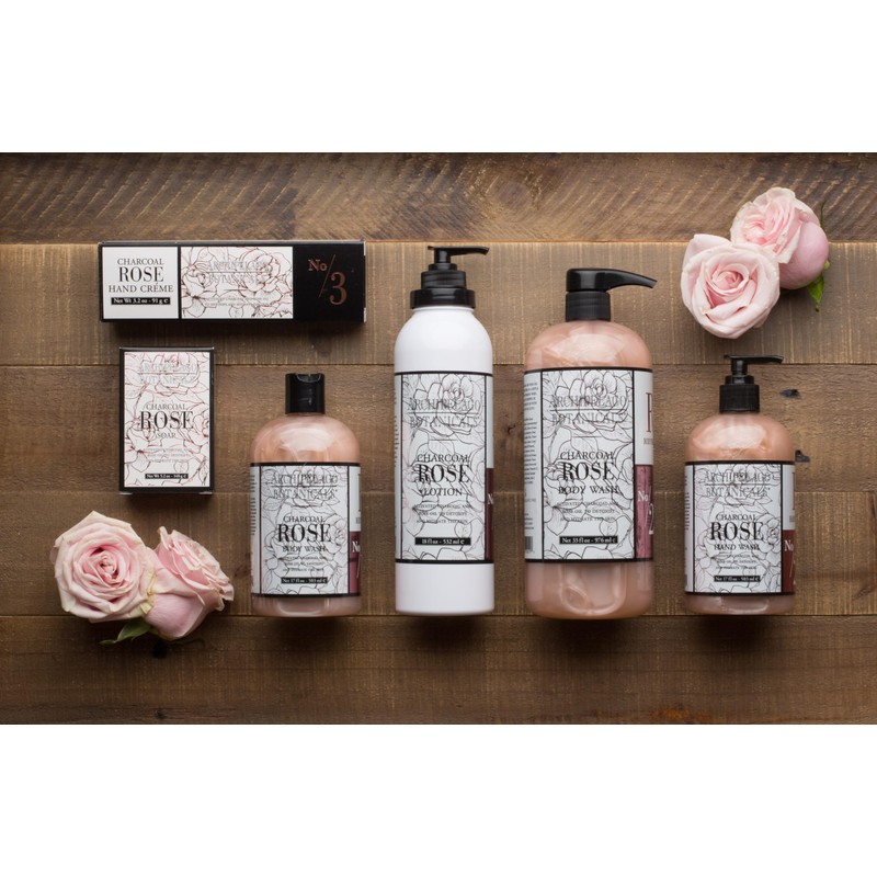 Archipelago Botanicals Charcoal Rose Body Wash, Moisturizing and Daily Body
